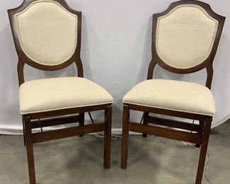 FRONTGATE Pair Upholstered Folding Chairs