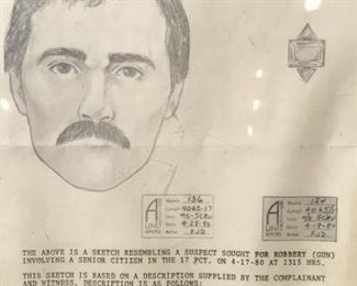 Framed Wanted Criminal Police Sketch