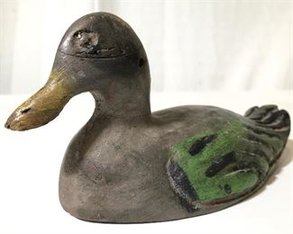 Vintage Hand Painted Carved Wooden Duck Decoy
