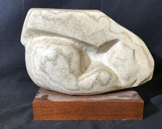 Polished White Variegated Marble Sculpture