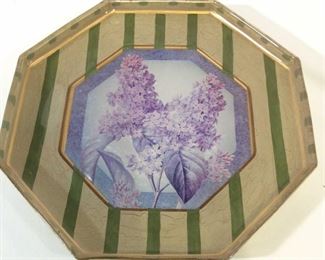 Hand Painted Glass Octagonal Table Dish