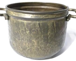 Antique Handled Brass Pot