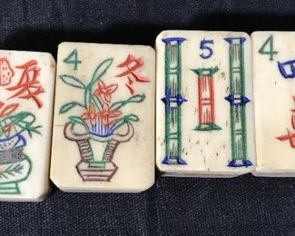 Hand Carved Mahjong Set