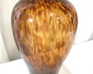 TWOS COMPANY Chocolate Toned Art Glass Vase