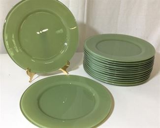 Designer Mid Century Style Glass Dinner Plates, 14
