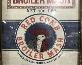Framed Advertisement Red Comb Broiler Mash