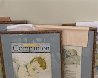 Vintage Companion Magazine framed covers. 
