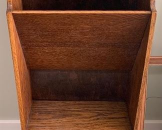 Oak magazine holder. 