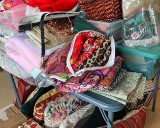 Decorative pillows & fabric. 