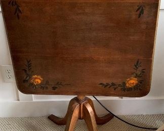 Hand painted tilt top table. 