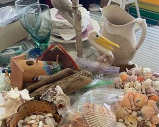 Nautical Decor, Shells, windchime, plaques and more. 