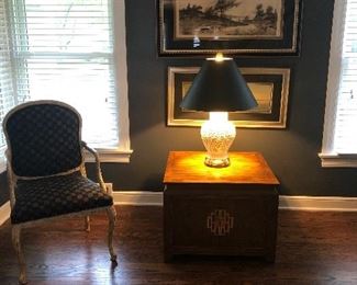 Century Side Cabinet, White glazed Ginger Jar Lamp 