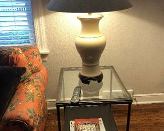Metal and Glass Side Table 