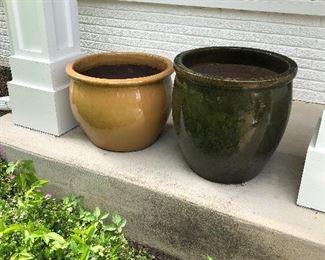 Pots for your Porch   Large Green Pot,  $60.00 , Yellow $50.00 