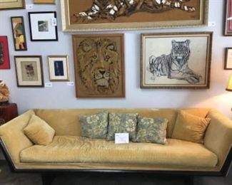 Adrian Pearsall sofa with matching side chair 