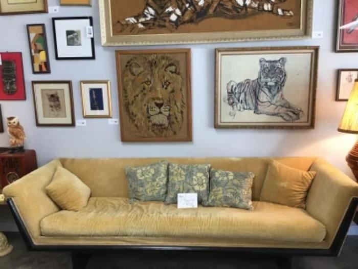 Adrian Pearsall sofa with matching side chair