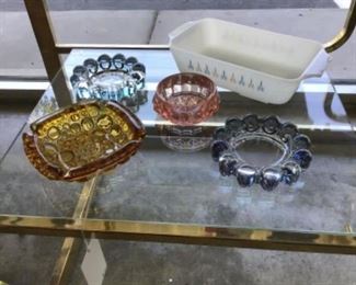 Vintage ashtrays, Pyrex, etc