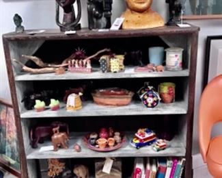 Shelf with African, South American & books 