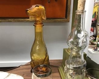 Cat & dog wine decanters