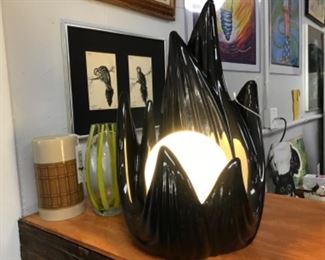 Vintage ceramic flame lamp