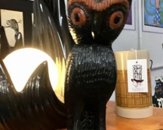 Wood carved owl