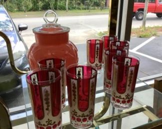 Bar ware, glass cookie jar