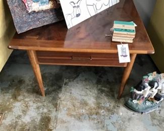 Mid century inlaid end table 