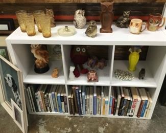 Books, glasses, owls, etc