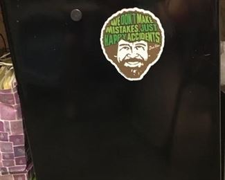 Mini fridge & Bob Ross magnet
