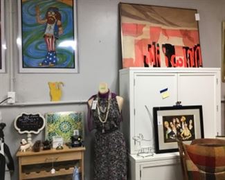 Vintage vagabond posters, art, another vintage mannequin