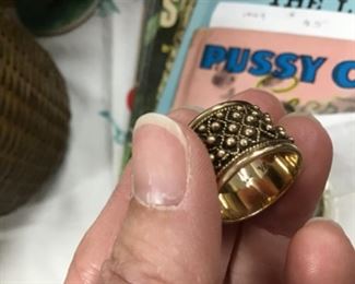 Thick 14k nubby modernist band