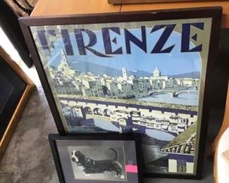 Very cool vintage poster & adorable dog art 