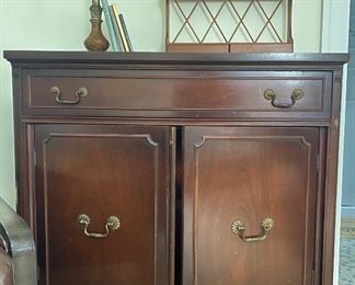 Antique cabinet; small wood wall rack