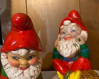 Hand painted gnome figurines