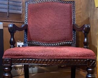 Vintage hand carved arm chair