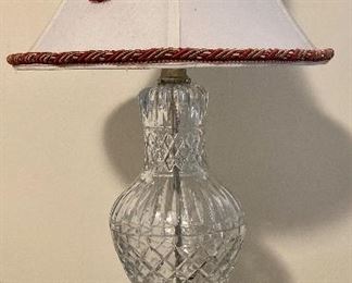 Crystal table lamp (set of 4); copper plated child's shoes