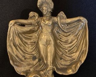 Vintage brass Victorian woman