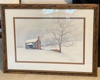 Richard Tumbleston original "Wood Pile" with letter