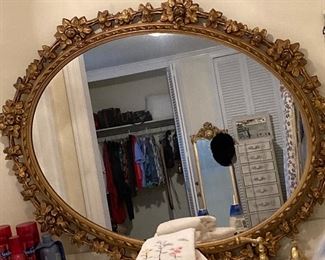 Vintage oval wall mirror