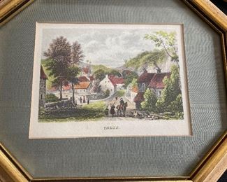 Close-up of lithograph