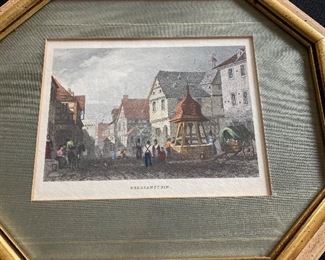 Close-up of lithograph