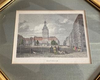 Close-up of lithograph