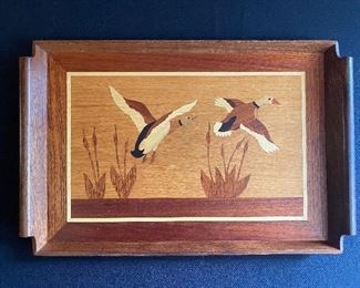 Vintage marquetry tray