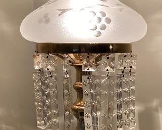Crystal and brass parlor lamp (pair)
