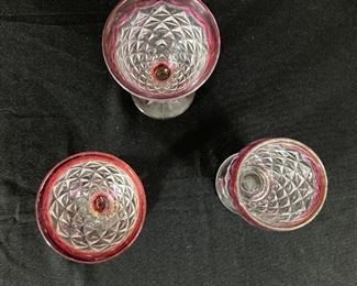 Alternate view of ruby rimmed glasses