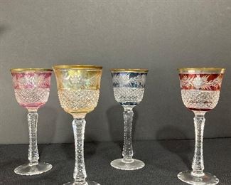 Golden Crown (W. Germany) cut crystal wine glass