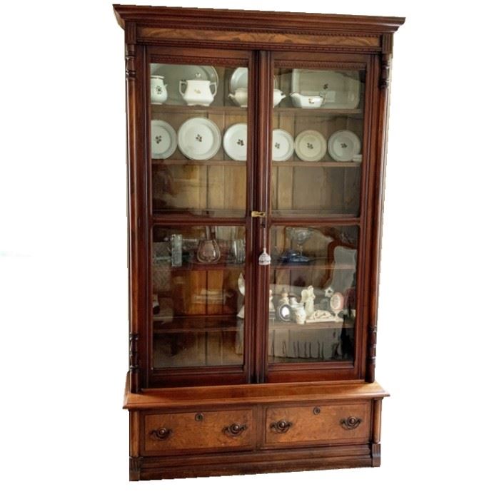 Lot 700
Antique Walnut China Cabinet