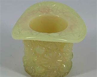 Lot 548
Fenton Glass Daisy Button Top Hat Yellow Opaque