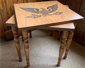 Lot 720
American Eagle Vintage Stacking Tea tables