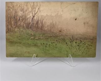 Lot 784
Original Pastoral Watercolor Signed Bradley